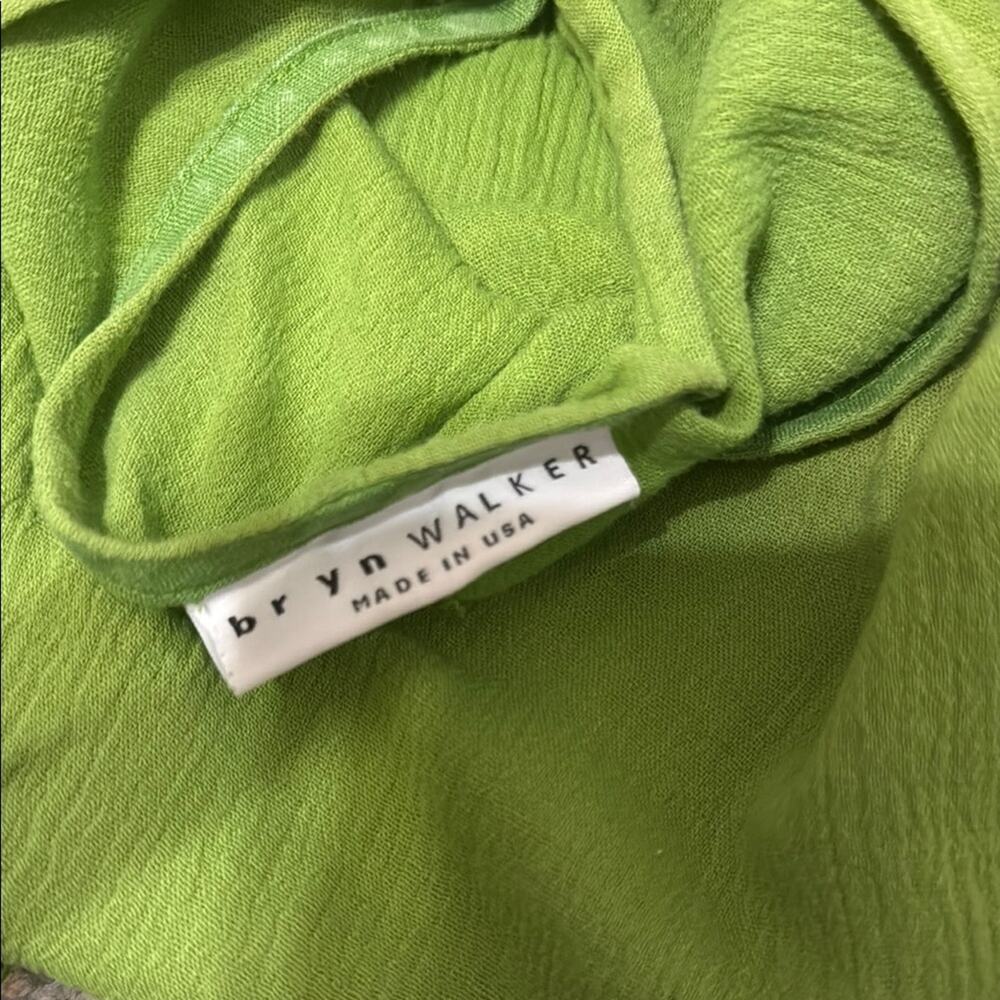 Bryn walker gauzey cotton flowy hi low ruffle hem Dress green size M - Picture 3 of 5